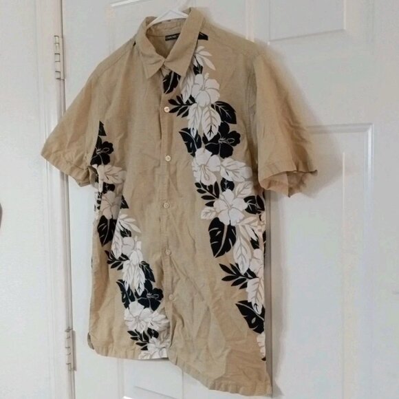 Cherokee Hawaiian Shirt Boys XL (14-16) Button Down Beige 100% Cotton - Picture 4 of 5